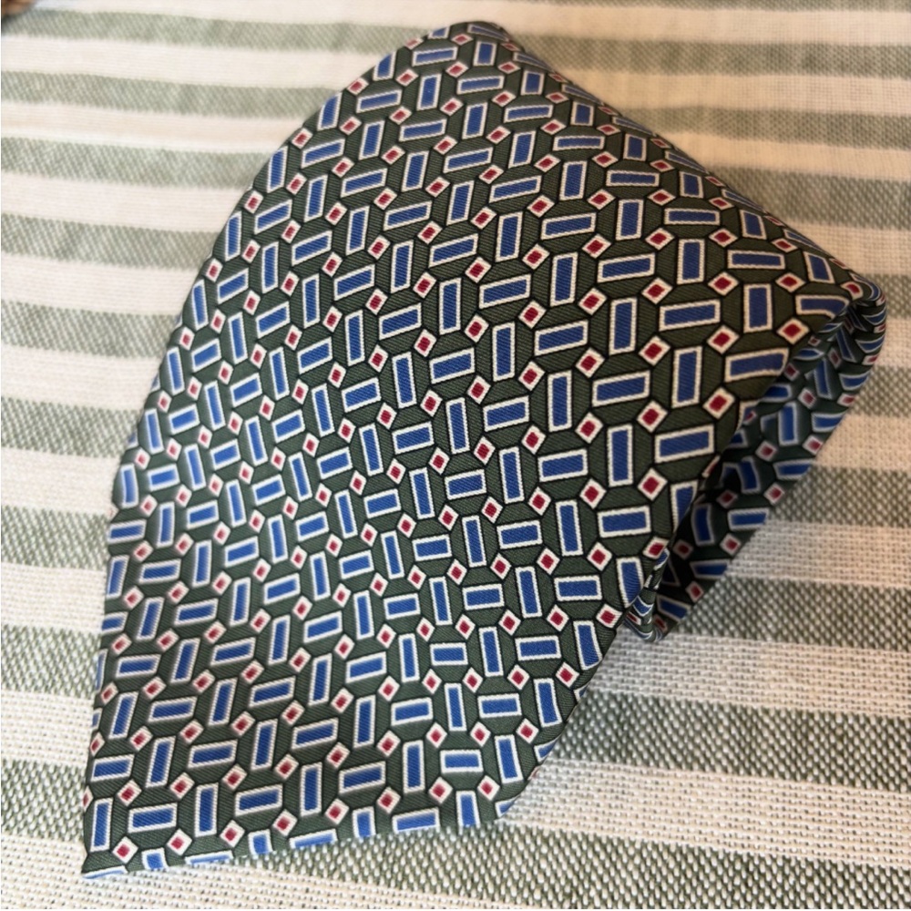 Vintage Christian Dior All Silk Geometric Tie Made in USA